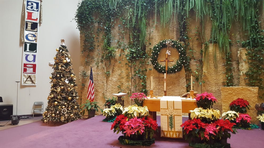 The garden-like sanctuary of King of Kings Lutheran Church, Roseville, Minnesota