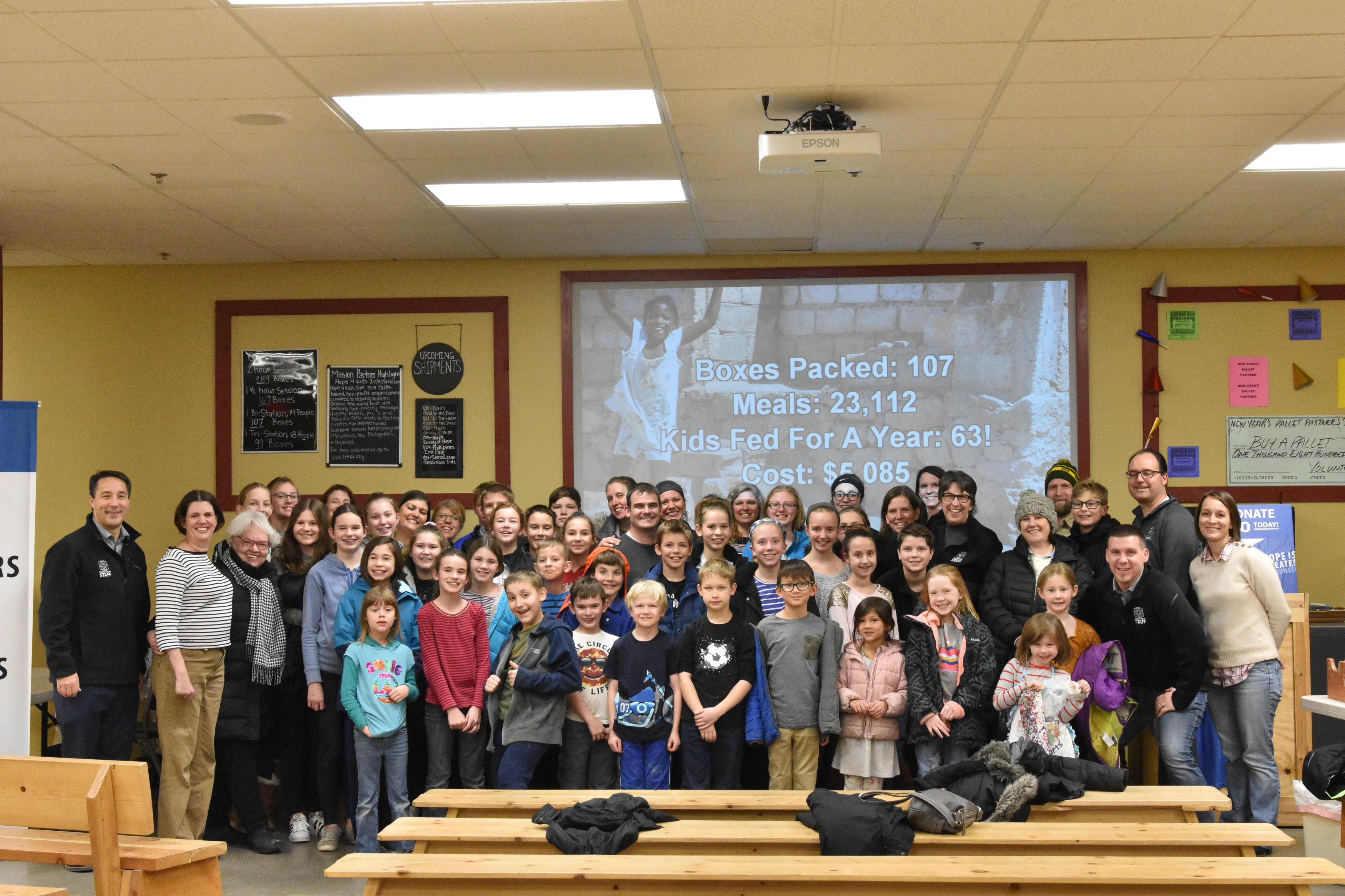 About 30 Cross View members at Feed My Starving Children