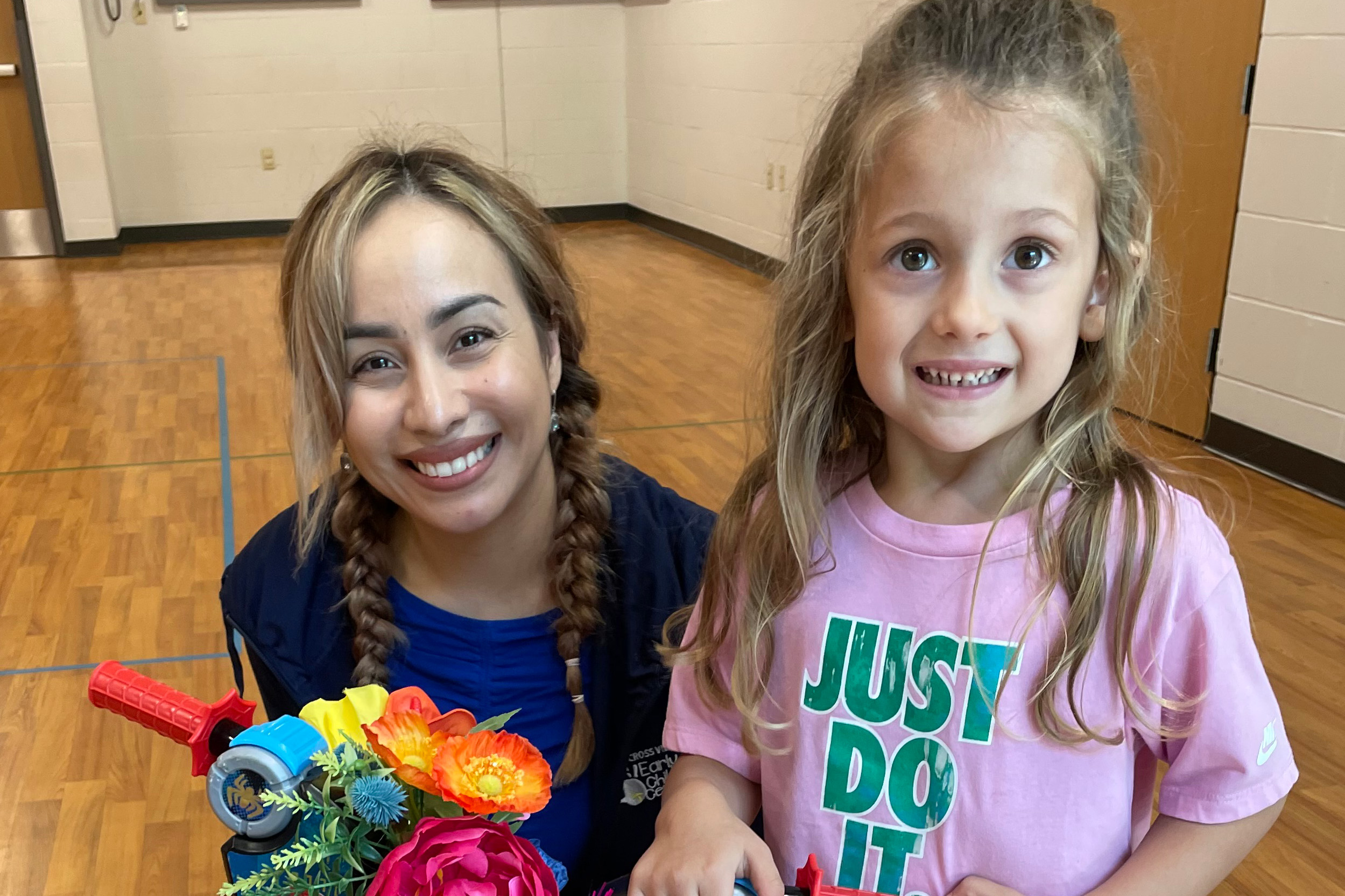 Family visiting Cross View Early Childhood Center