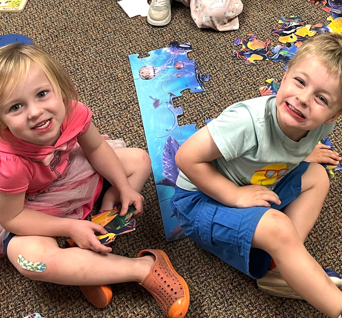 Preschool children learning at Cross View Early Childhood Center