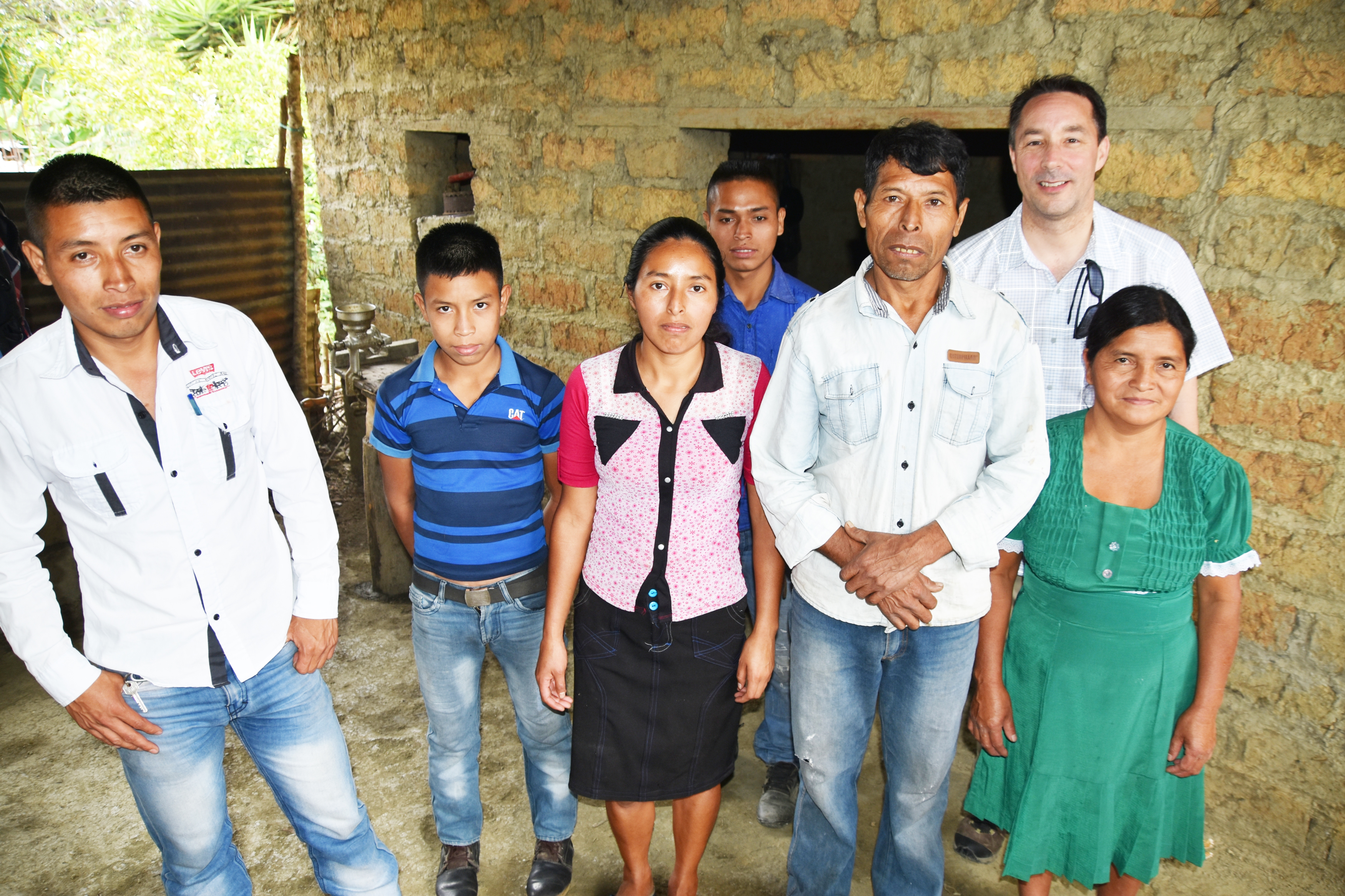 Pastor Steve Wheeler with a family in Guatemala